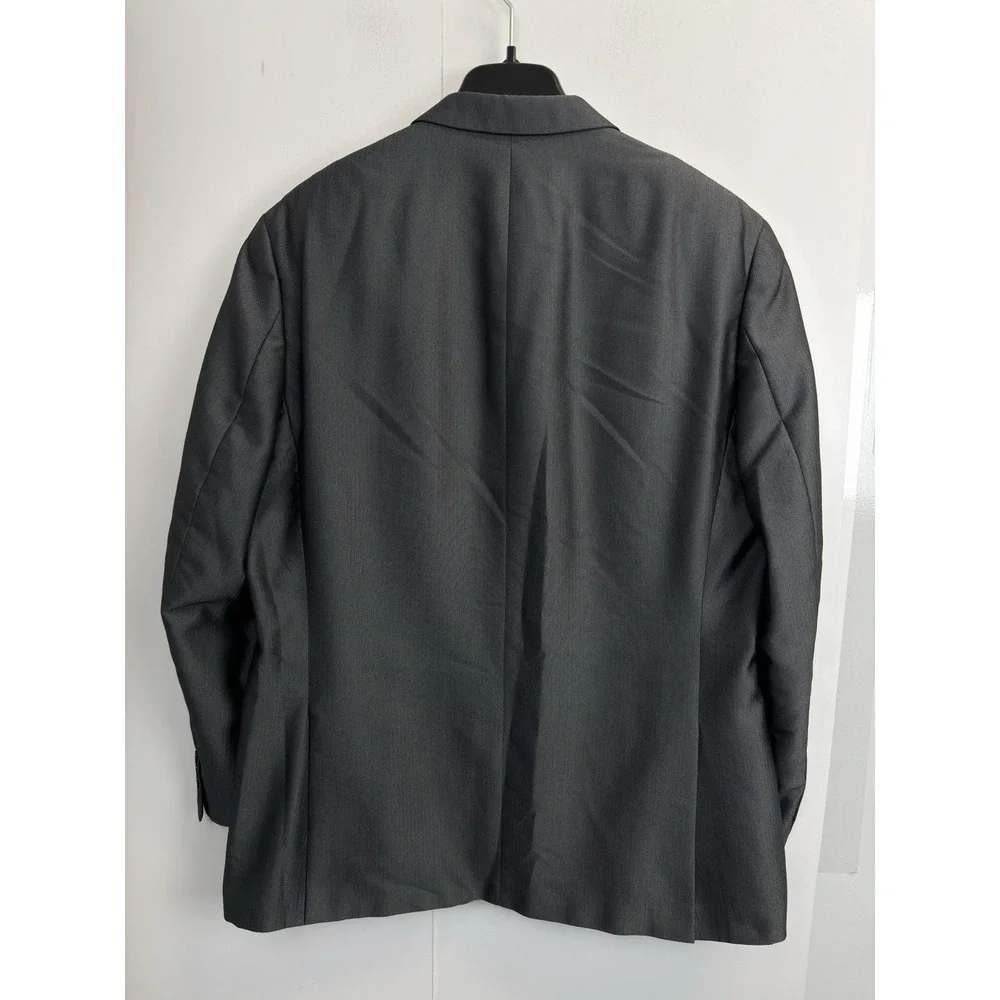 Calvin Klein Men's 46L Sport Coat Blazer Two Button Grey Herringbone Poly Blend‎